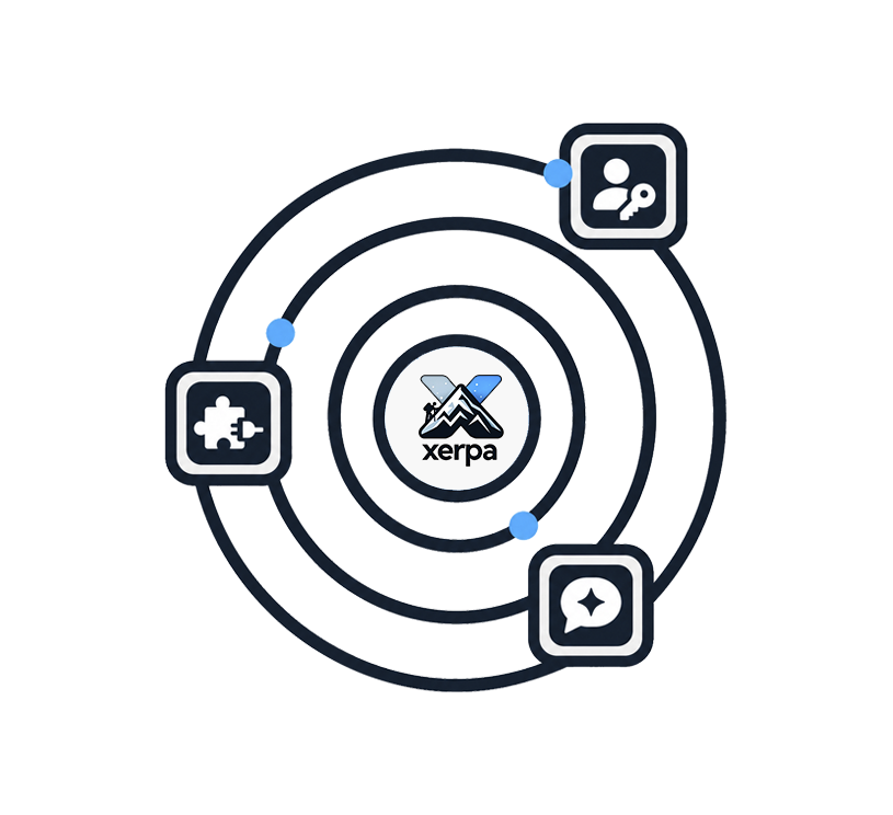 Icono que representa las tres capas independientes de seguridad de Xerpa